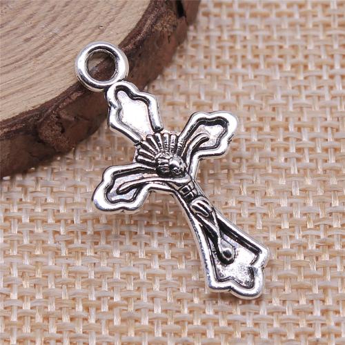 Zinc Alloy Cross Pendants, antique silver color plated, DIY 