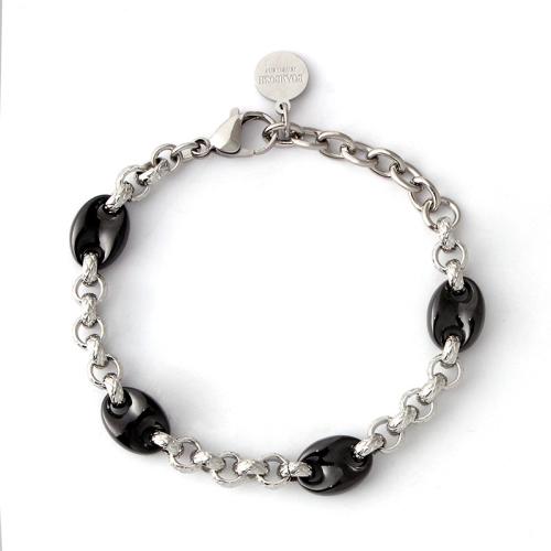 Acier titane bracelet, avec porcelaine, bijoux de mode & unisexe, couleur originale Environ 7-9 pouce, Vendu par PC