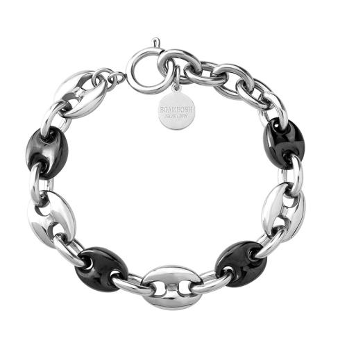 Acier titane bracelet, avec porcelaine, bijoux de mode & unisexe, couleur originale Environ 7-9 pouce, Vendu par PC