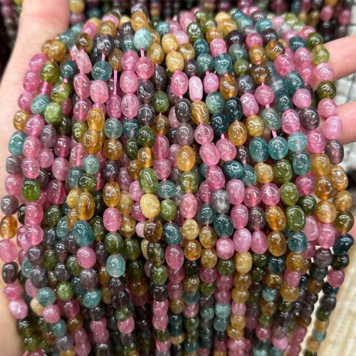 Single Gemstone Beads, Jade, DIY, mixed colors, beads length 6-8mm Approx 38 cm 