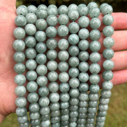 Single Gemstone Beads, Jade, Round, DIY green Approx 38 cm 