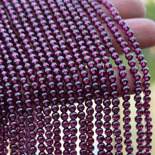 Natural Garnet Beads, Round, DIY, purple, beads length 3-3.5mm Approx 38 cm 