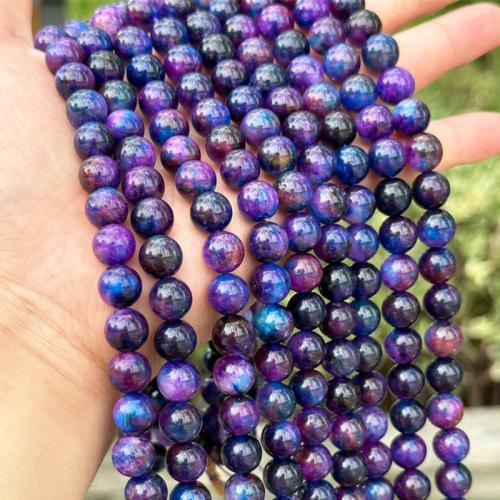 Single Gemstone Beads, Chalcedony, Round, DIY hyacinthine Approx 38 cm 