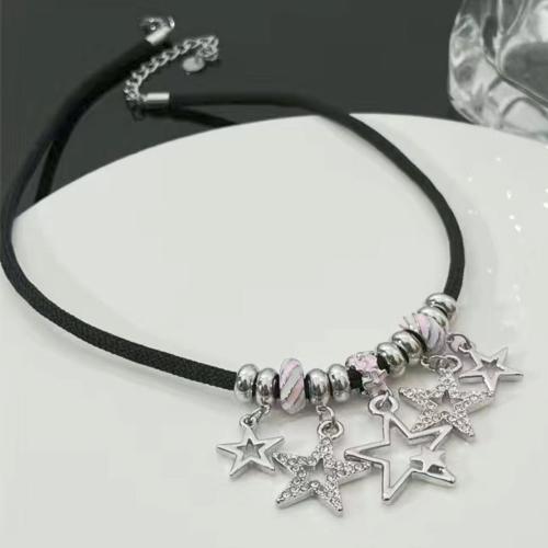 Rhinestone Zinc Alloy Necklace, with 6cm extender chain, silver color plated, fashion jewelry & for woman & with rhinestone Approx 40 cm [