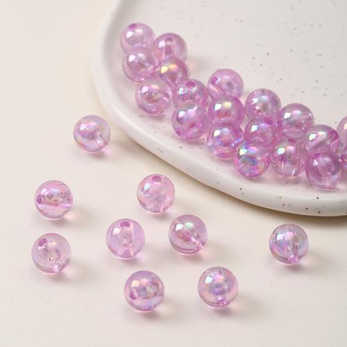 Perles acryliques plaquée, Acrylique, Rond, DIY, multicolore, 10mm Vendu par lot[