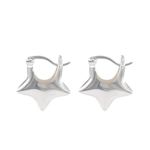 Zinc Alloy Leverback Earring, Star, fashion jewelry & for woman, silver color, 18mm 