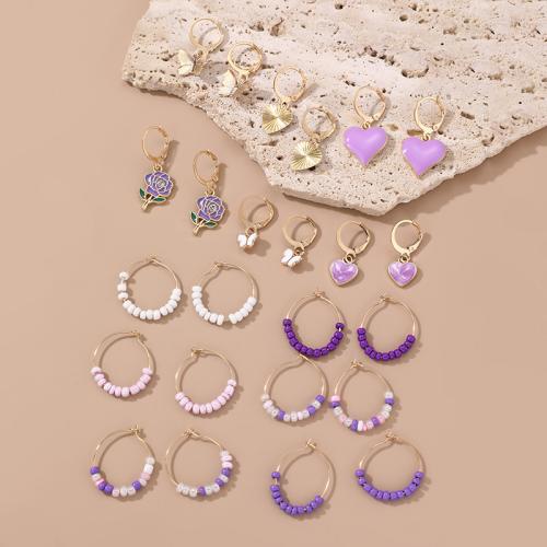 Zinc Alloy Drop Earring, with Seedbead, fashion jewelry & for woman 