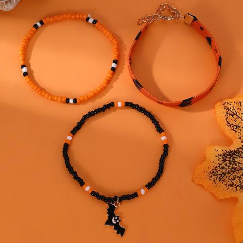 Zinc Alloy Bracelet Set, with PU Leather, Halloween Design & fashion jewelry & for woman 