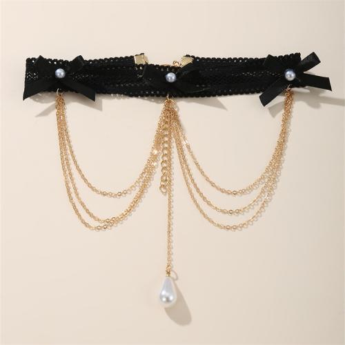 Zinc Alloy Leg Chain, with Cloth, fashion jewelry & for woman 