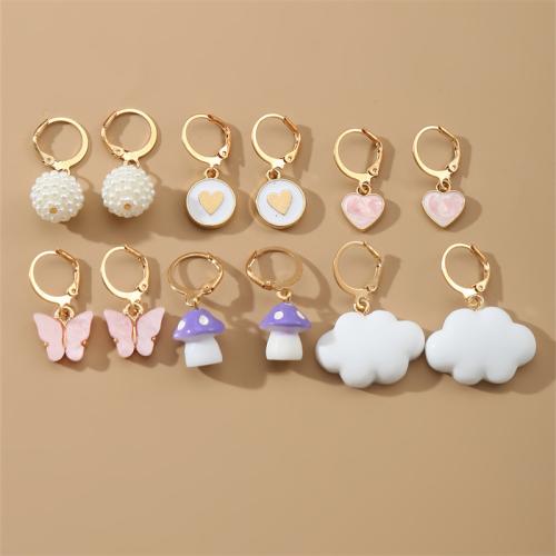 Zinc Alloy Drop Earring, with Plastic, fashion jewelry & for woman 