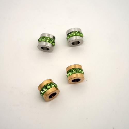 Stainless Steel Beads, 304 Stainless Steel, DIY & with rhinestone 