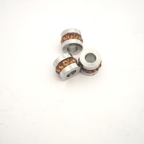 Stainless Steel Beads, 304 Stainless Steel, DIY & with rhinestone, original color 