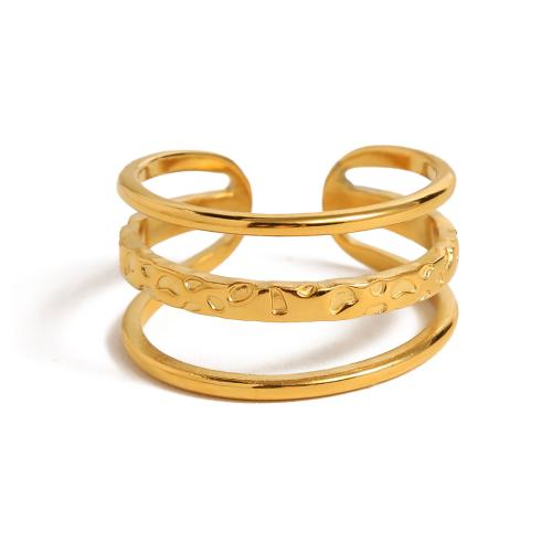 Edelstahl Fingerring, 304 Edelstahl, 18K vergoldet, Modeschmuck & für Frau, goldfarben, verkauft von PC