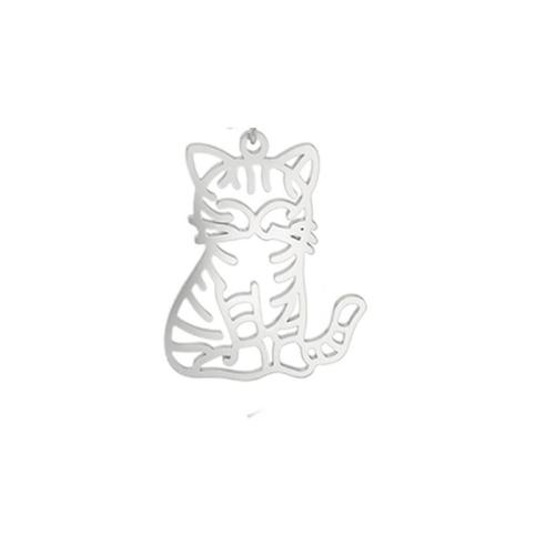 Stainless Steel Animal Pendants, 304 Stainless Steel, Cat, DIY [