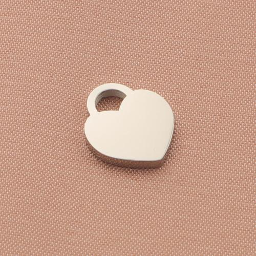 Stainless Steel Heart Pendants, 304 Stainless Steel, Vacuum Ion Plating, DIY Approx 3mm 