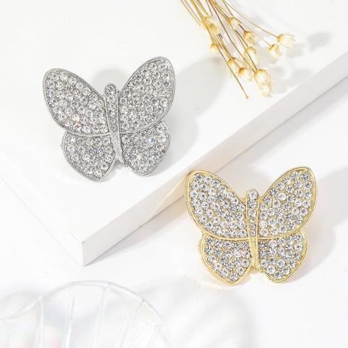 Rhinestone Zinc Alloy Brooch, Butterfly, plated, fashion jewelry & with rhinestone 