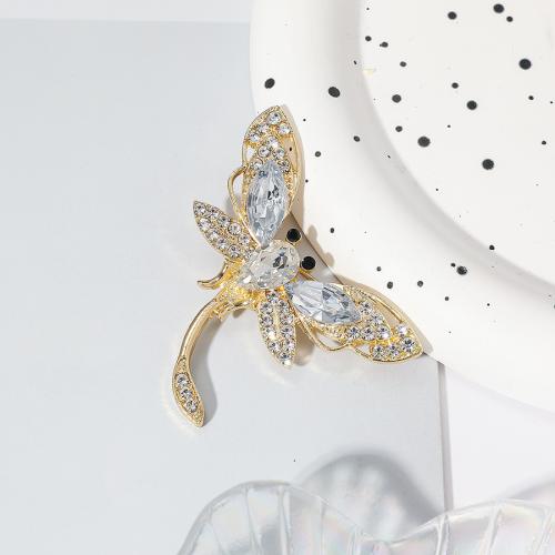 Zinc Alloy Jewelry Brooch, Dragonfly, plated, fashion jewelry & with rhinestone 