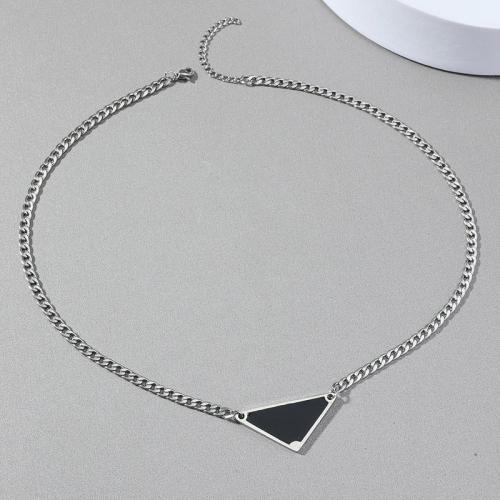 Collier de bijoux de titane, Acier inoxydable 304, avec 5cm chaînes de rallonge, bijoux de mode & unisexe & émail, plus de couleurs à choisir cm, Vendu par PC