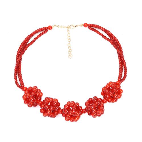 Collar de granate, aleación de zinc, con granate, con 7cm extender cadena, para mujer, Rojo, longitud:aproximado 40 cm, Vendido por UD