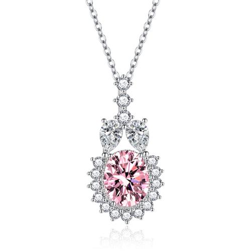 Cubic Zirconia Micro Pave Brass Jewelry Sets, plated & micro pave cubic zirconia & for woman, pink 