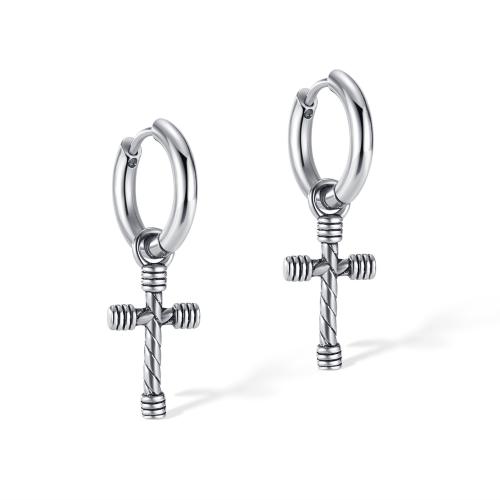 Huggie Hoop Drop Earring, 304 Stainless Steel, Vacuum Ion Plating, for man 