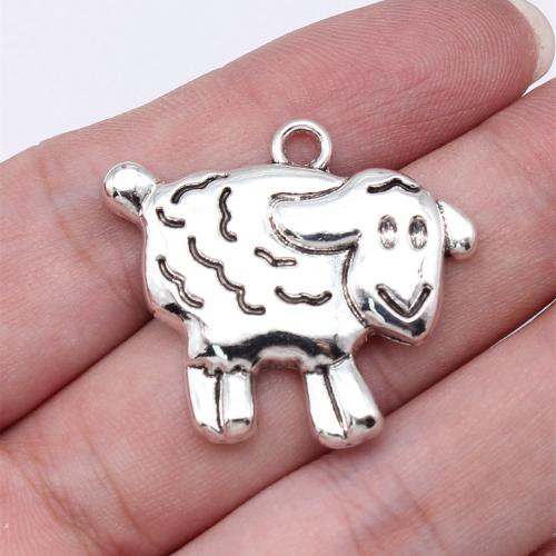 Zinc Alloy Animal Pendants, Sheep, antique silver color plated, DIY 