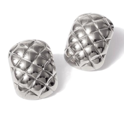 Edelstahl Stud Ohrring, 304 Edelstahl, Modeschmuck & für Frau, originale Farbe, 17.4x24mm, verkauft von Paar