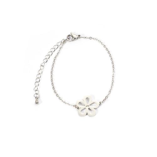 Stainless Steel Charm Bracelet, 304 Stainless Steel, Flower, fashion jewelry & for woman 