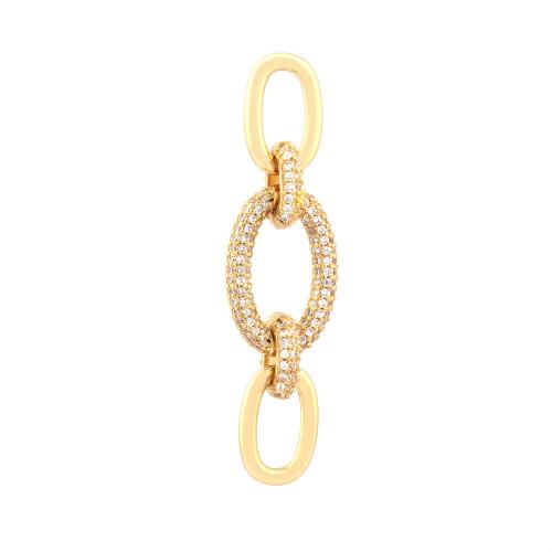 Cubic Zirconia Micro Pave Brass Connector, plated, DIY & micro pave cubic zirconia & 1/1 loop 