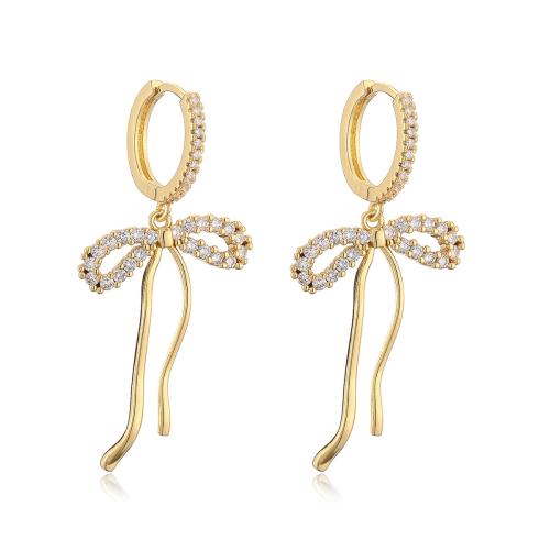 Cubic Zirconia Micro Pave Brass Earring, plated, micro pave cubic zirconia & for woman 