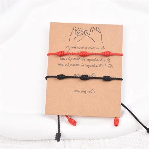 Wax Cord Couple Bracelet, 2 pieces & Unisex cm 