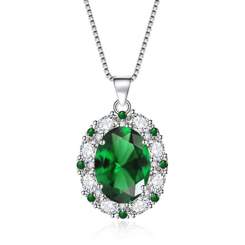 Cubic Zirconia Micro Pave Brass Jewelry Sets, plated & micro pave cubic zirconia & for woman, green 