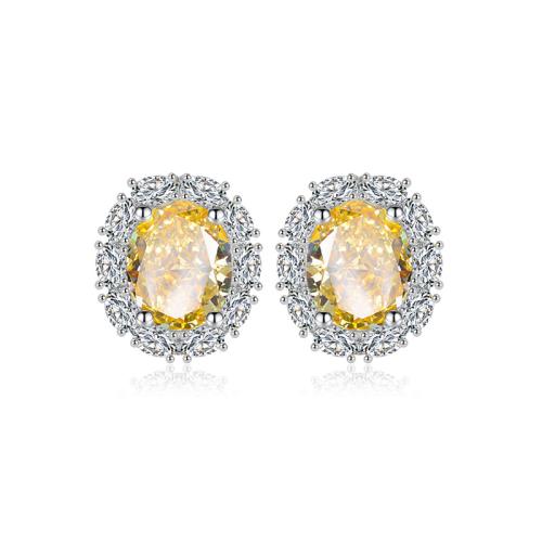 Cubic Zirconia Micro Pave Brass Earring, plated, micro pave cubic zirconia & for woman 