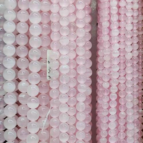 Single Gemstone Beads, Calcite, Round, DIY pink Approx 39 cm 