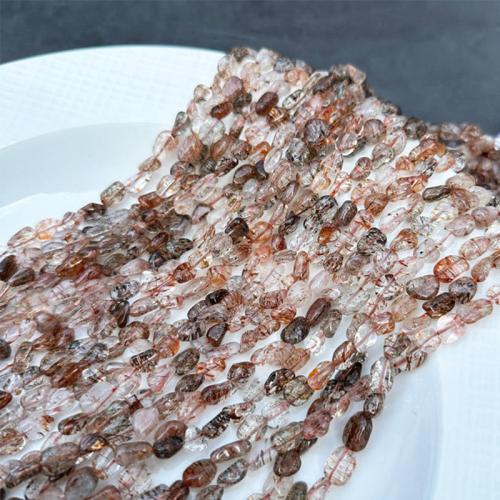 Perles Quartz rutile, pepite, DIY, couleur de cuivre, année AAAAA, beads length 5-8mm Environ 39 cm, Vendu par brin