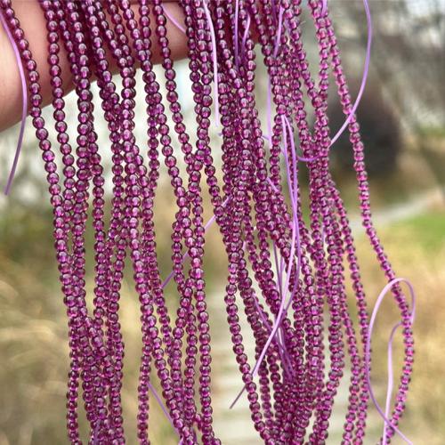 Natural Garnet Beads, Round, DIY, purple, beads length 3-3.5mm Approx 45-50 cm 