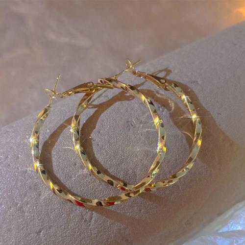 Zinc Alloy Hoop Earring, fashion jewelry & for woman 40mm 