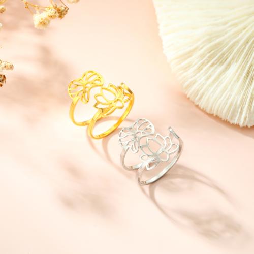 Edelstahl Fingerring, 304 Edelstahl, Lotus, Modeschmuck & für Frau, keine, verkauft von PC