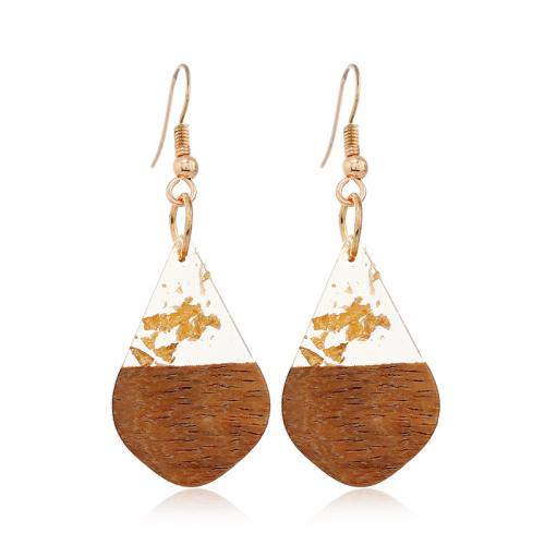 Wood Earring, деревянный, с канифоль, ювелирные изделия моды & Женский продается Пара