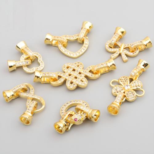 Brass Clasp Findings, plated, DIY & micro pave cubic zirconia 