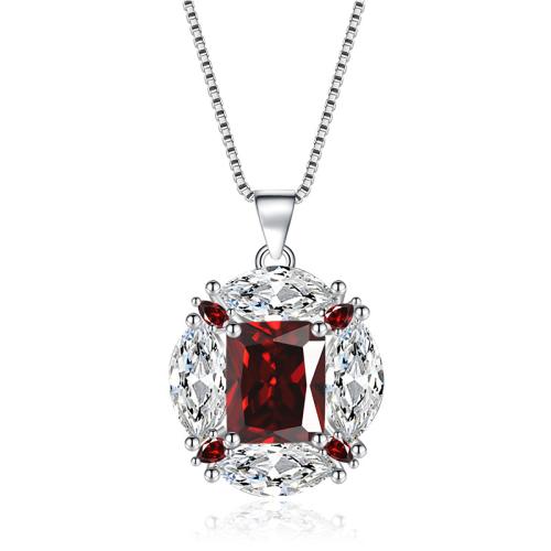 Cubic Zirconia Micro Pave Brass Jewelry Sets, with Ruby, plated & micro pave cubic zirconia & for woman, red 