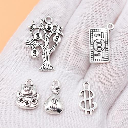 Zinc Alloy Jewelry Pendants, Money, antique silver color plated, DIY 