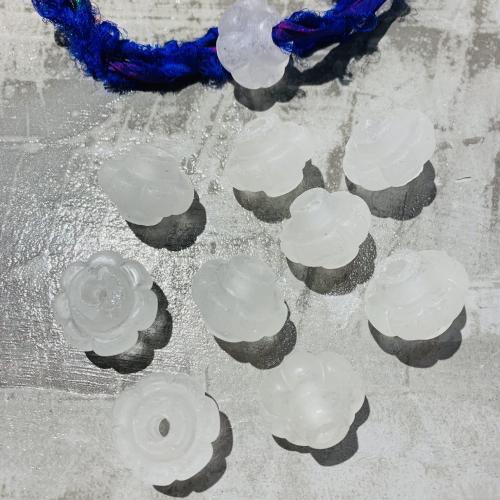 Perles murano faites à la main , chalumeau, fleur, DIY, blanc Vendu par PC