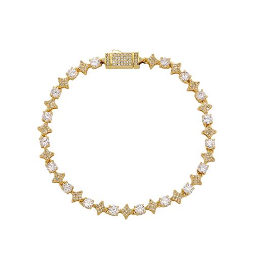 Brass Bracelet and Necklace, plated & Unisex & micro pave cubic zirconia 