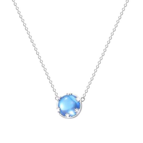 Glass Zinc Alloy Necklace, with Glass, with 5cm extender chain, fashion jewelry & for woman Approx 41.5 cm [