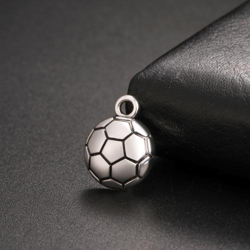 Edelstahl Anhänger, 304 Edelstahl, Fussball, DIY, keine, 12.2x15.7mm, verkauft von PC