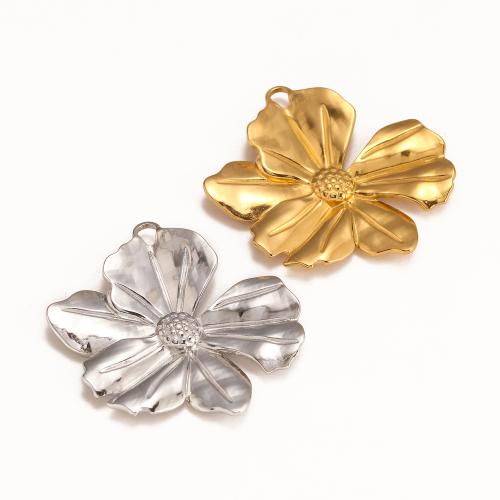 Stainless Steel Flower Pendant, 304 Stainless Steel, Vacuum Ion Plating, DIY [