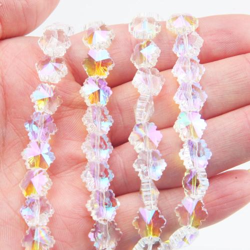 Translucent Glass Beads, Snowflake, DIY 10mm [