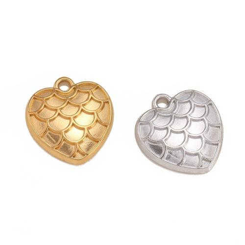 Stainless Steel Heart Pendants, 304 Stainless Steel, Vacuum Ion Plating, DIY 