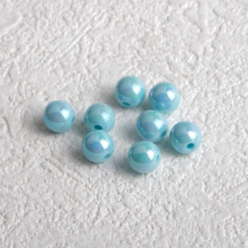 Plating Acrylic Beads, Round, colorful plated, DIY [